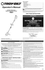 Troy-Bilt TB57 Manual Del Operador