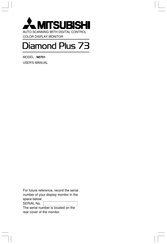 Mitsubishi DIAMOND PLUS 73 Manual Del Usuario