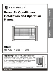 Friedrich CP08 Manual De Instalación Y Operaciones