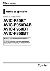 Pioneer AVIC-F950BT Manual Del Operacion