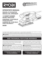 Ryobi S630D Manual Del Operador