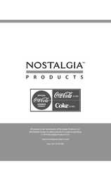 Nostalgia Products Coca-Cola RRF300SDBCOKE Manual De Instrucciones