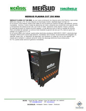 MERSUD PLASMA CUT 250 MMA Manual De Usuario