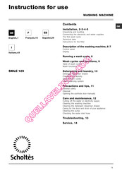 SCHOLTES SMLE 129 Manual De Instrucciones