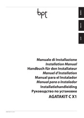 Bpt AGATAKIT C X1 Manual Para El Instalador