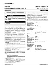 Siemens 7KM PAC PROFIBUS DP Instructivo