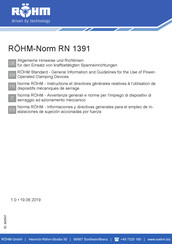 Rohm Norm RN 1391 Informaciones Y Directivas Generales Para El Empleo De Instalaciones De Sujeción Accionadas Por Fuer