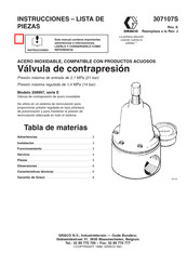 Graco E serie Instrucciones - Lista De Piezas