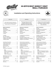 COZY HEDV254A Instalación E Instrucciones De Operación