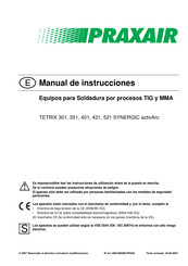 Praxair TETRIX 521 SYNERGIC activArc Manual De Instrucciones