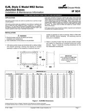 Cooper CROUSE-HINDS EJB361208 Información De Instalación Y Mantenimiento