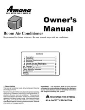 Amana AAC121SRA Manual Del Propietário