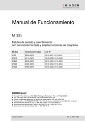 Binder M 115 Manual De Funcionamiento