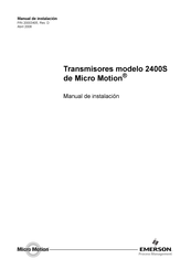 Emerson Micro Motion 2400S Manual De Instalación