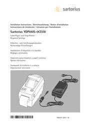 Sartorius YDP04IS-0CEUV Instrucciones De Instalación