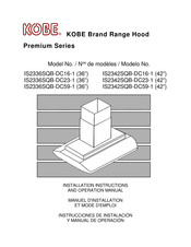 KOBE IS2342SQB-DC59-1 Instrucciones De Instalación Y Manual De Operación