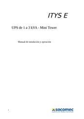 socomec ITYS E Manual De Instalación Y Operación