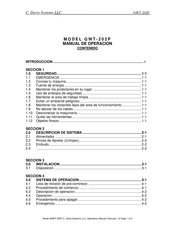 C. Davis Systems GWT - 202P Manual De Operación