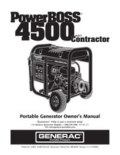 Generac Portable Products Power Boss 4500 Contractor Manual Del Propietário