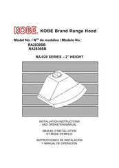 KOBE RA2836SB Instrucciones De Instalación Y Manual De Operación