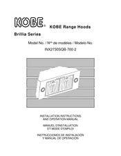 KOBE INX2730SQB-700-2 Instrucciones De Instalación Y Manual De Operación