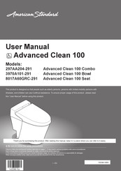 American Standard Advanced Clean 100 Bowl Manual Del Usuario
