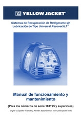 yellow jacket RecoverXLT Manual De Funcionamiento Y Mantenimiento