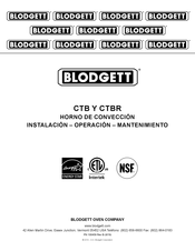 Blodgett CTB Instalación Operación Mantenimiento