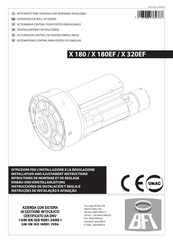 BFT X 180EF Instrucciones De Instalación Y Reglaje