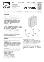 CAME ZL150N Manual De Usuario