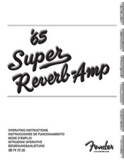 Fender 65 SUPER REVERB PR 469 Instrucciones De Funcionamiento