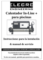 Elecro Engineering In-Line+ Instrucciones Para La Instalación & Manual De Servicio