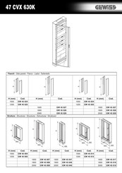 Gewiss 47 CVX 630K Manual De Instrucciones