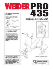 Weider Pro 435 Manual Del Usuario