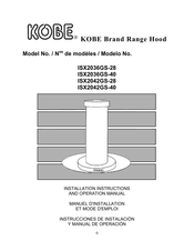 KOBE ISX2042GS-40 Instrucciones De Instalación Y Manual De Operación