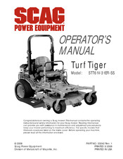 Scag Power Equipment Turf Tiger STT61V-31EFI-SS Manual Del Operador