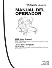 Simplicity SNAPPER 250 Z Serie Manual Del Operador