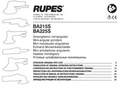 Rupes BA225S Traducción De Manual De Instrucciones Original