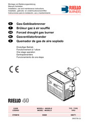 RIELLO BURNES GS20 Instrucciones Para La Instalación, Uso Y Mantenimiento