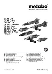 Metabo GPA 18 LTX Manual Original