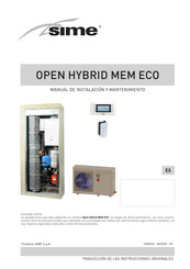 Sime Open Hybrid MEM ECO 25-10 S Manual De Instalación Y Mantenimiento