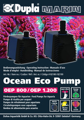 Dupla MARIN Ocean Eco Pump OEP 1.200 Manual De Instrucciones