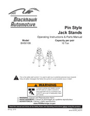 Blackhawk Automotive BH5010B Manual De Piezas E Instrucciones De Funcionamiento