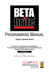 Adaptive BETAbrite 1036 Serie Manual De Programación