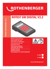 Rothenberger ROTEST GW DIGITAL V2.2 Instrucciones De Uso