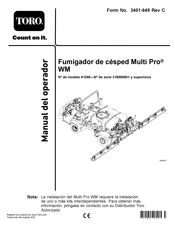 Toro 316000001 serie Manual Del Operador