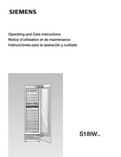 Siemens S18IW Serie Instrucciones Para La Operación Y Cuidado