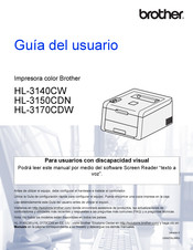 Brother HL-3140CW Guia Del Usuario