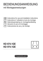 Kuppersbusch KD 674.1GE Instrucciones De Uso Y De Montaje