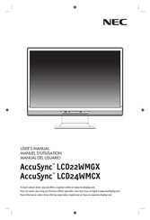 NEC AccuSync LCD24WMCX Manual Del Usuario